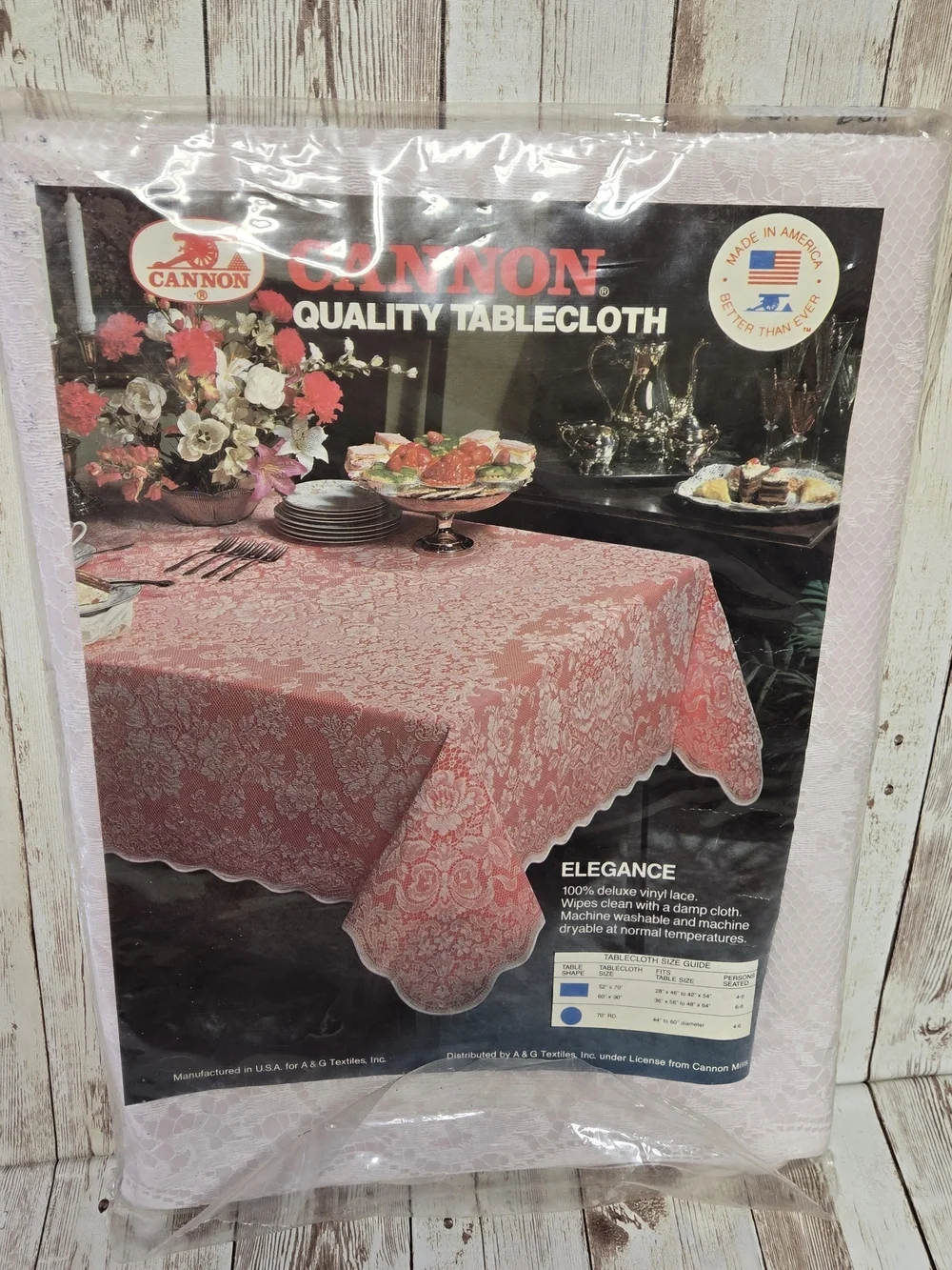 Vintage Cannon Lace Tablecloth White 52x52 New In Package Farmhouse Cottagecore